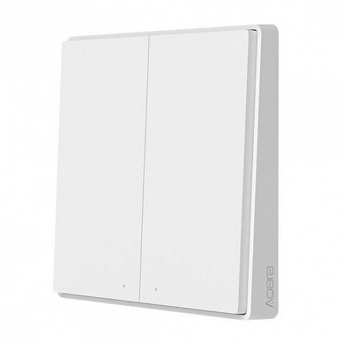 Умный выключатель Aqara Smart Wall Switch D1 (двойной, с нулевой линеей) White (QBKG24LM) — фото